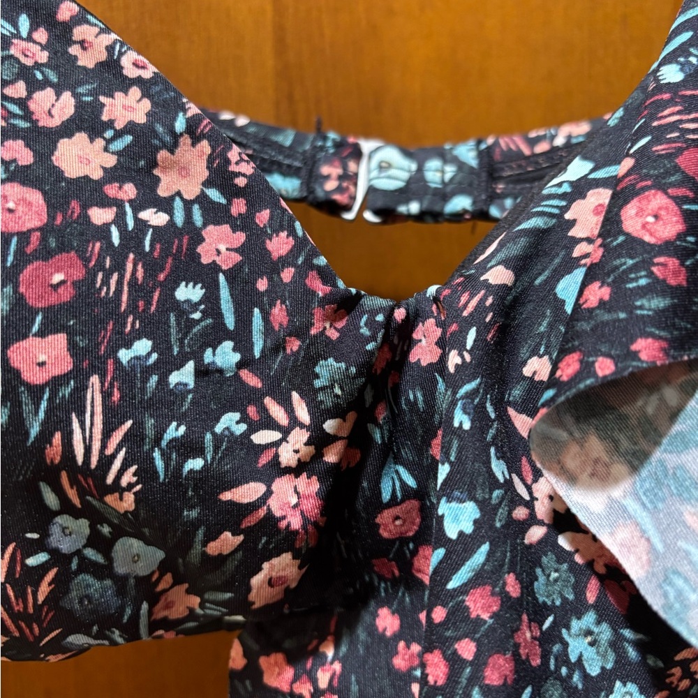 Floral Ruffle Detail Bikini Top
